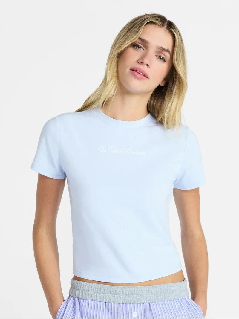 No Boundaries Sleepwear Graphic Baby Tee, Women's size XS - XXL | Walmart (US)