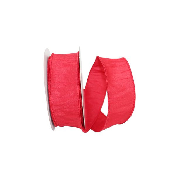 The Ribbon Roll - T92975W-065-09F, Dupioni Supreme Wired Edge Ribbon, Red, 1-1/2 Inch, 10 Yards | Walmart (US)