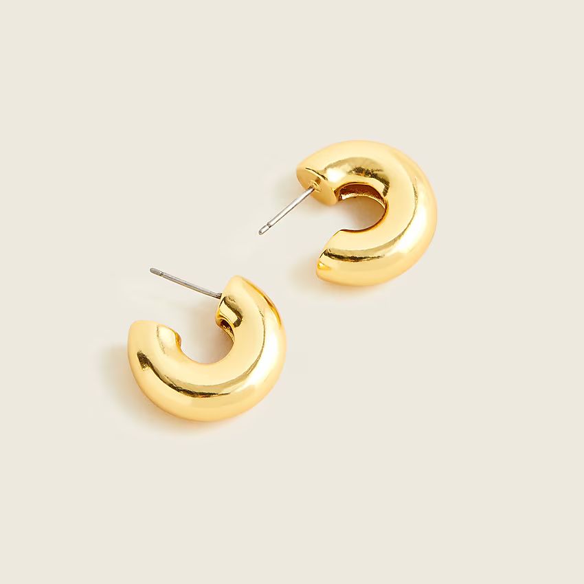 Chunky gold hoop stud earrings | J.Crew US