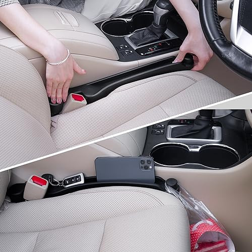 Givifive Car Seat Gap Filler Set of 2, Soft Foam Multifunctional Seat Side Gap Filler with Organizer & Hook Function, 3in1 Gap Stopper Universal Fit Car SUV Truck Fill The Gap Between Seat & Console | Amazon (US)