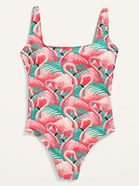 Square-Neck French-Cut One-Piece Swimsuit for Women | Old Navy (US)