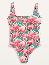 Square-Neck French-Cut One-Piece Swimsuit for Women | Old Navy (US)