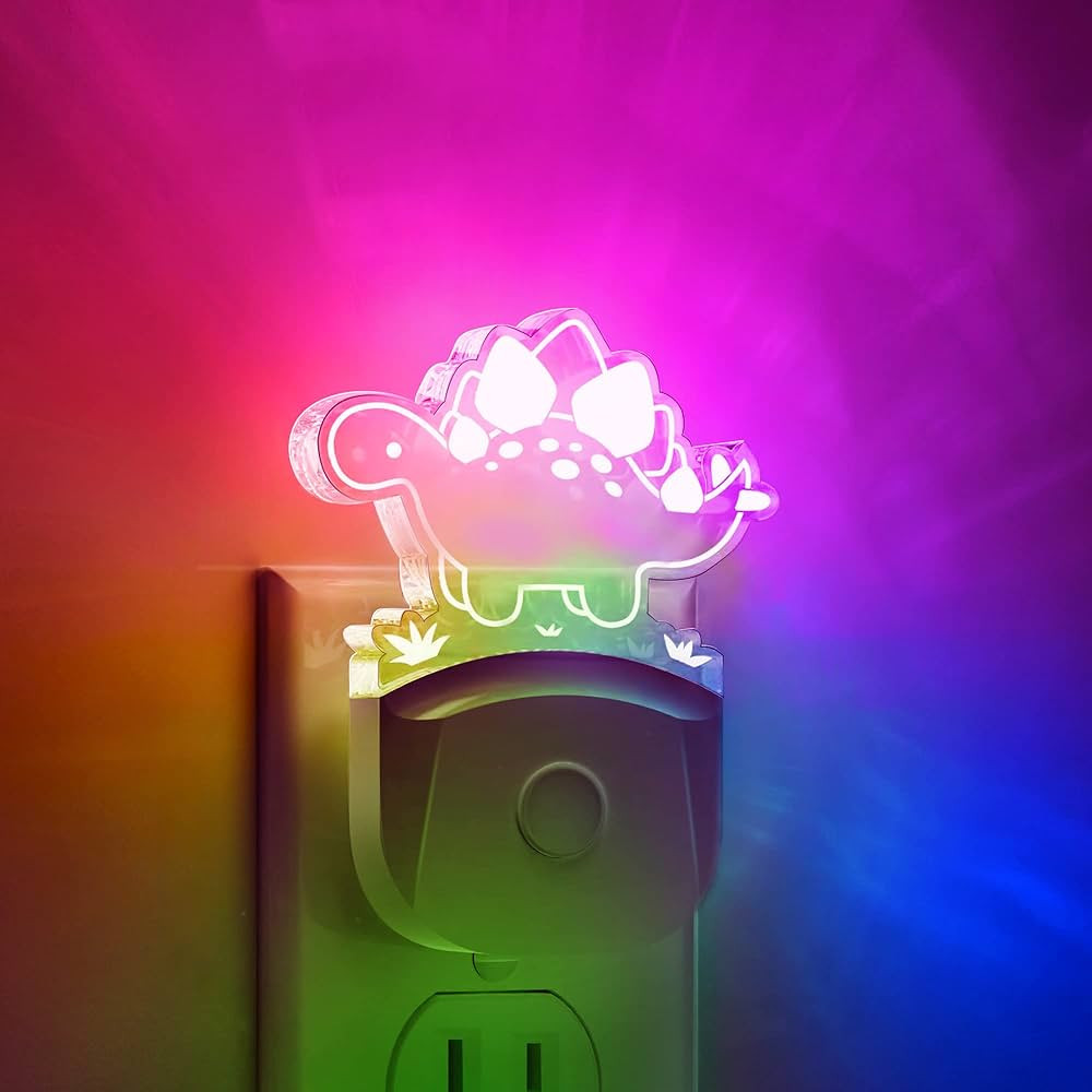 LOHAS Dinosaur Night Light for Boys, Kids Nightlight Plug in, Dusk-to-Dawn, Stegosaurus LED Night... | Amazon (US)