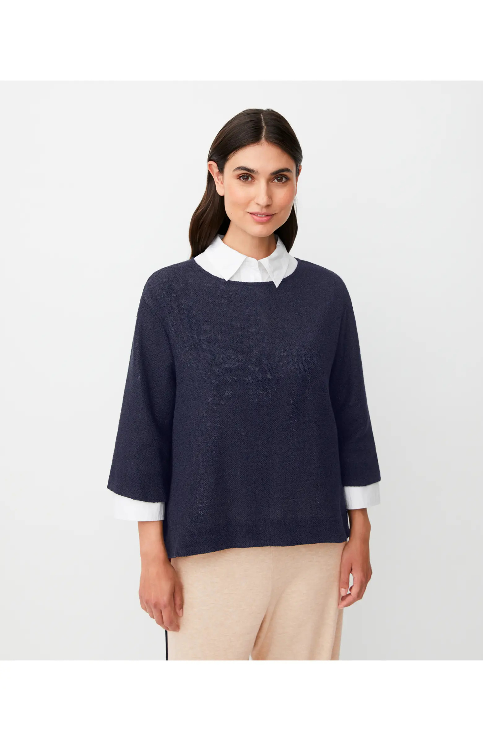 MaDarmi 3/4 Sleeve Round Neck Top | Nordstrom