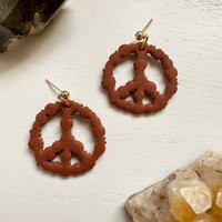 Peace Sign Earrings, Handmade Polymer Clay Spring Floral Retro Boho Hippie Jewelry Gift | Etsy (US)