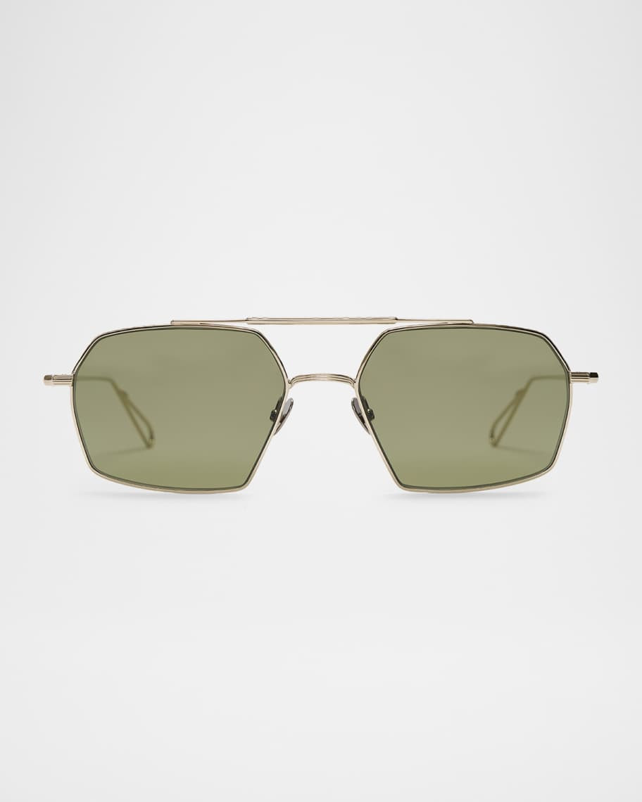 AHLEM Haussman Rectangle Metal & Nylon Sunglasses | Neiman Marcus