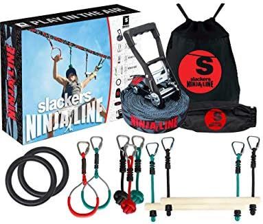 Slackers Ninjaline - 56' Intro Kit - Includes 9 Hanging Attachments - Best Outdoor Ninja Warrior ... | Amazon (US)