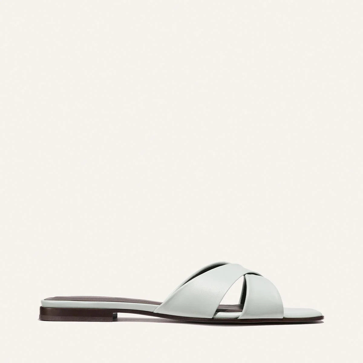 The Selene Flat Sandal - Sky Nappa | Margaux