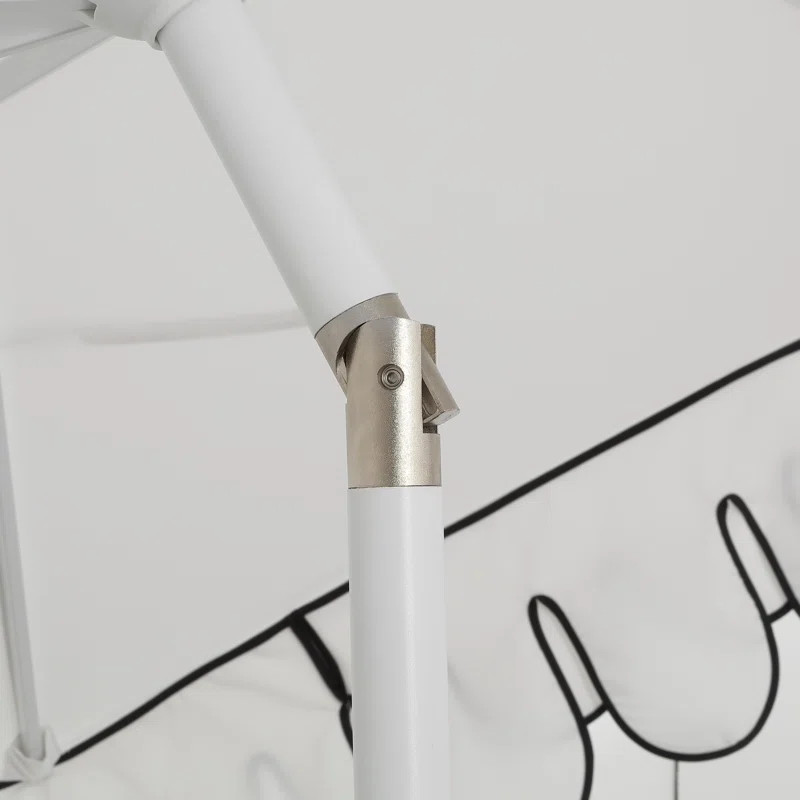 Beeliar 9 ft. Classic Scalloped Fringe Market Patio Umbrella with Auto-Tilt, Crank, and UV Protec... | Wayfair North America