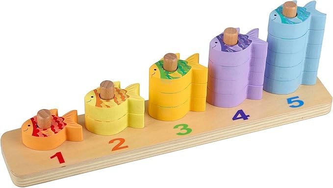 Orange Tree Toys Counting Fish Stacking Game - Animal Stacking Toy - Wooden Stacking Toys for 1 Y... | Amazon (UK)