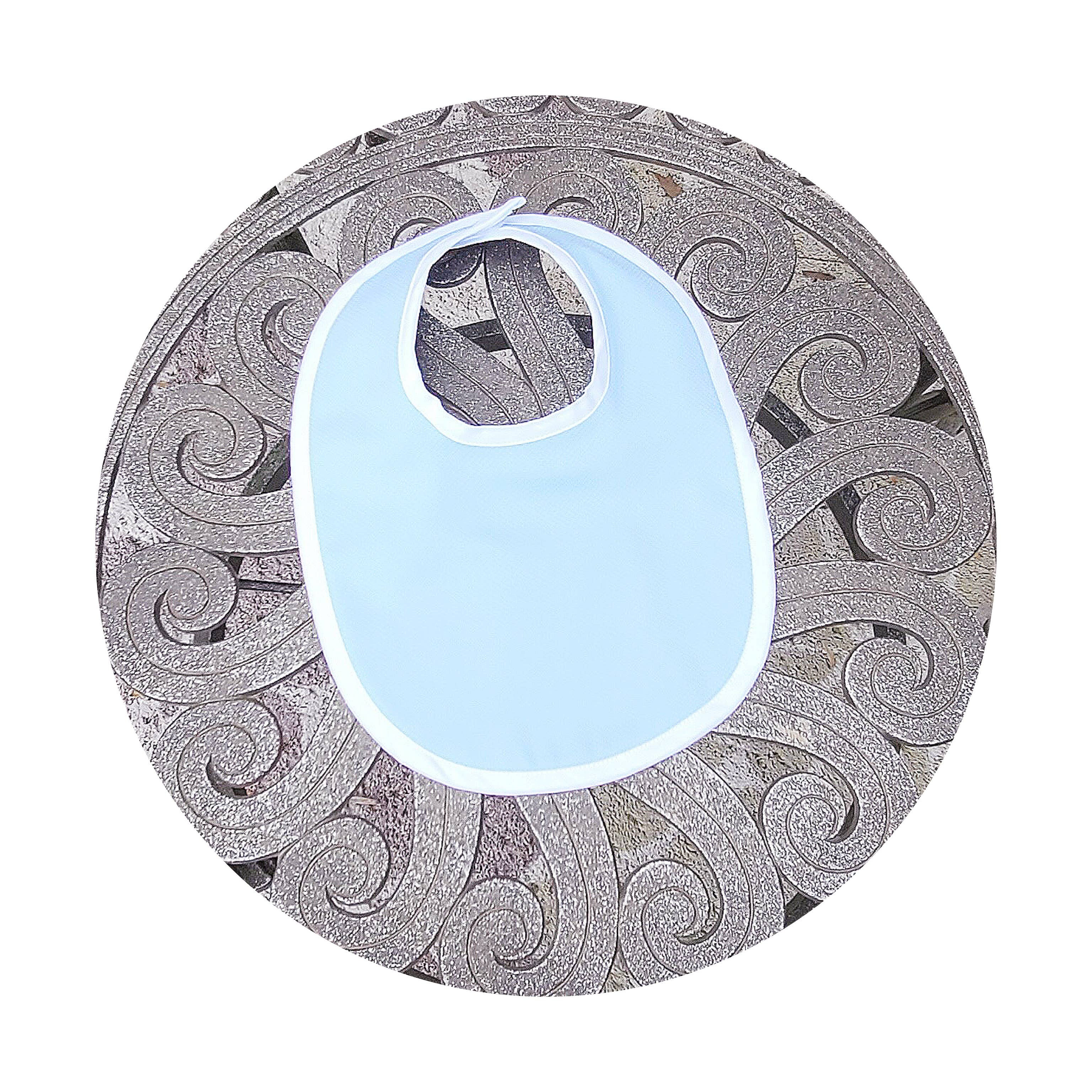 Blue Pique Baby Bib | Loozieloo