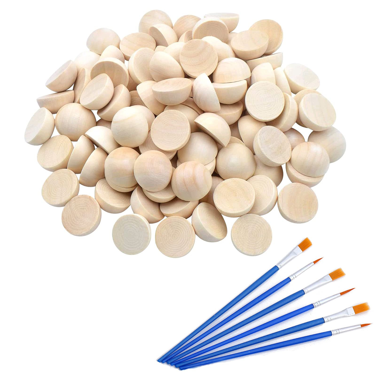 hesmartly 120 pcs Half Wood Balls 15mm Unfinished Half Wooden Balls Split Wood Balls for DIY Proj... | Amazon (CA)