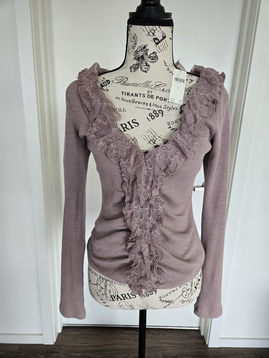 Anthropologie Ruffle Front Top Small NWT | eBay US