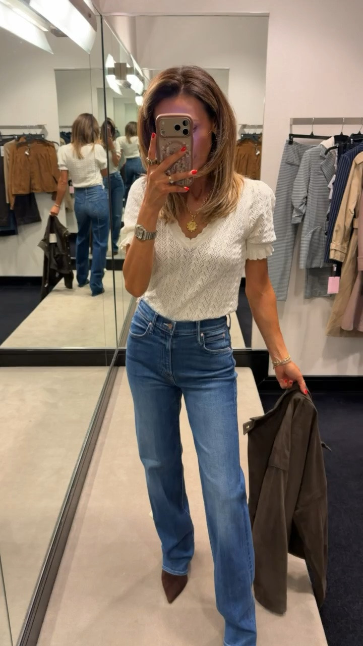 These Mother jeans are super stretchy but still hold you in, paired it with this super delicate blouse

#LTKSaleAlert #LTKstorytime #LTKSeasonal