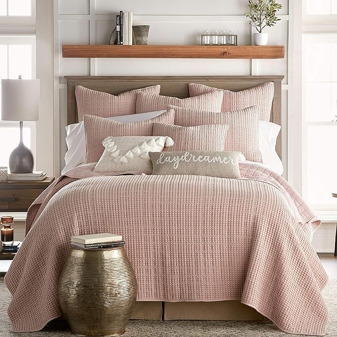 Levtex Home - Mills Waffle - King/Cal King Quilt Set - Blush Cotton Waffle - Quilt Size (106 x 92... | Amazon (US)