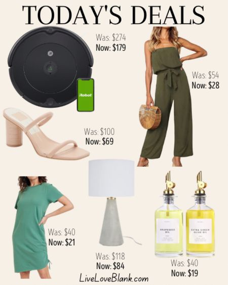 Today’s Deals
Ruched tshirt dress only $20
IRobot save 35%
Modern table lamp save 29%…under $84
Jumpsuit with over 5000 positive reviews only $28
Glass dispenser bottle under $20
#ltkhome
#liketkit #LTKFind #LTKstyletip #LTKsalealert

#LTKstyletip #LTKhome #LTKSeasonal