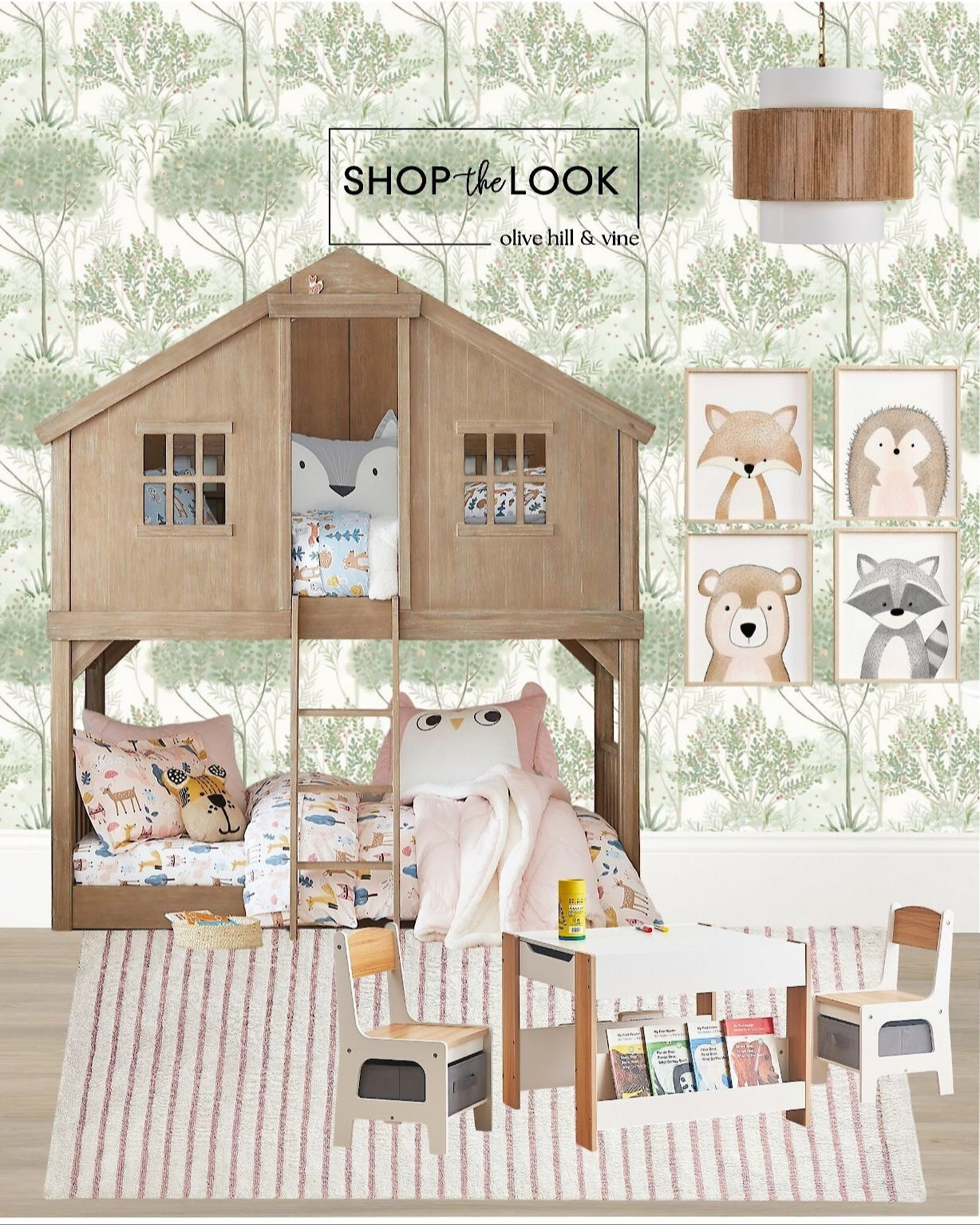 Step into a woodland daydream designed just for your little explorer. With a charming treehouse-style bunkbed and a 3-piece chalkboard table set that hides storage in every nook, this space blends function with forest magic. Playful, practical, and oh-so sweet.  

 

#LTKHome #LTKKids #LTKFamily