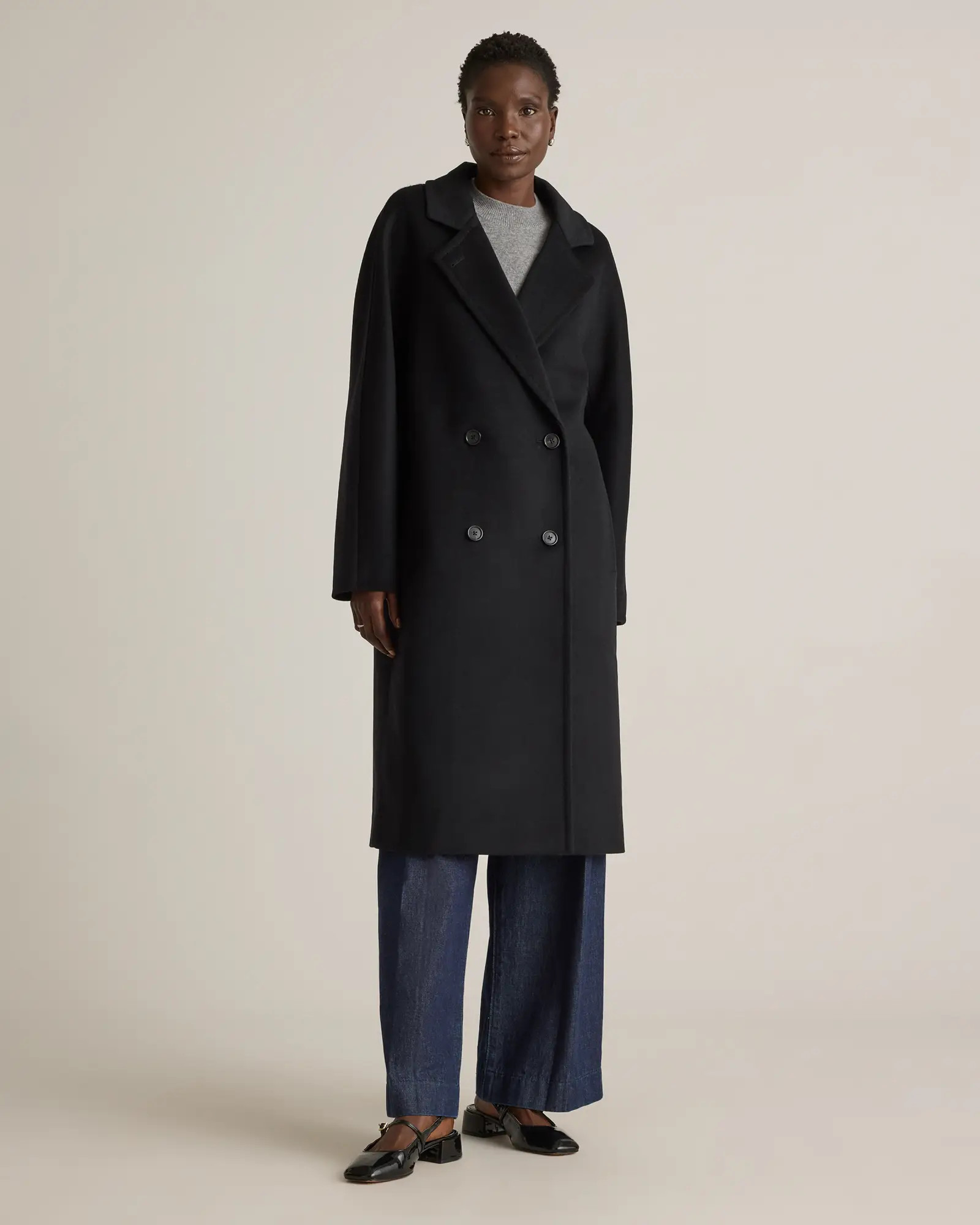 Italian Wool Double-Breasted Slouch Coat | Quince