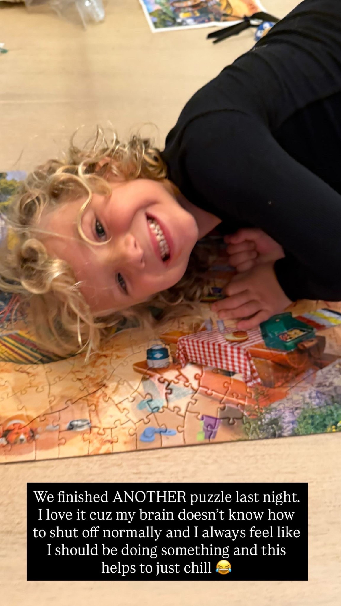 We finished ANOTHER puzzle last night. I love it cuz my brain doesn’t know how to shut off normally and I always feel like I should be doing something and this helps to just chill 😂