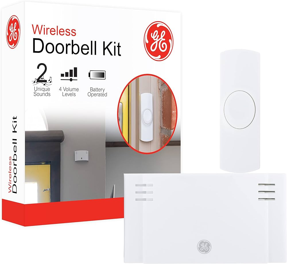 GE Wireless Doorbell Kit,Battery-Operated Receiver,1 Push Button door bell,2 Melodies,4 Volume Le... | Amazon (US)