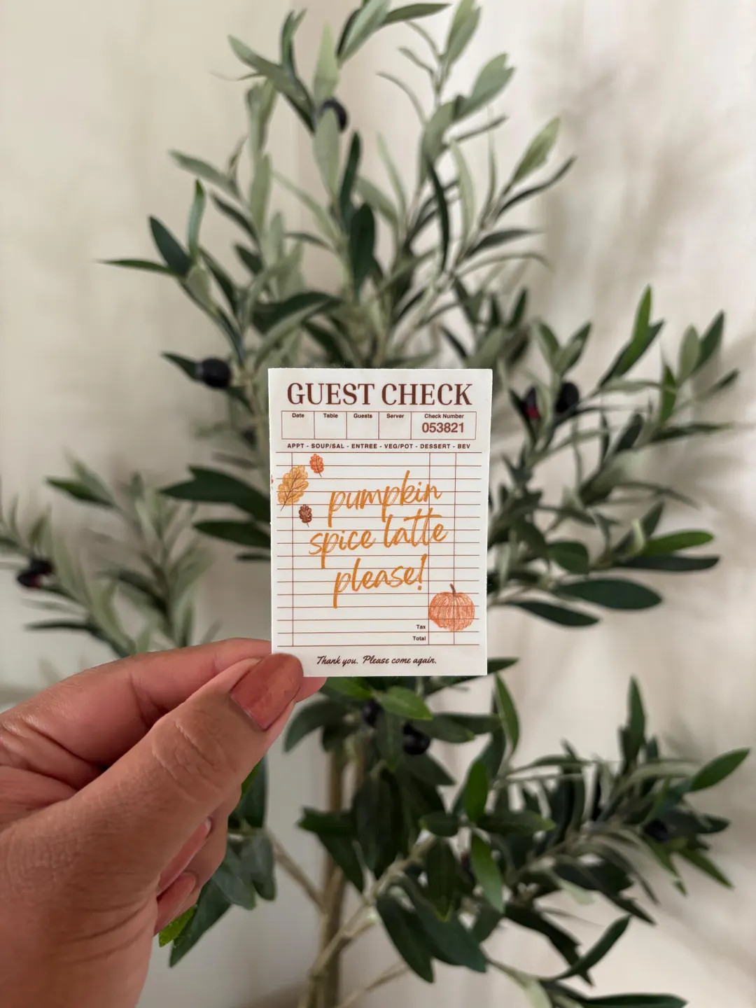 PSL GUEST CHECK Vinyl Sticker - Planner deco, Kindle & laptop Stickers, Junk Journal, Pumpkin Spi... | Etsy (US)