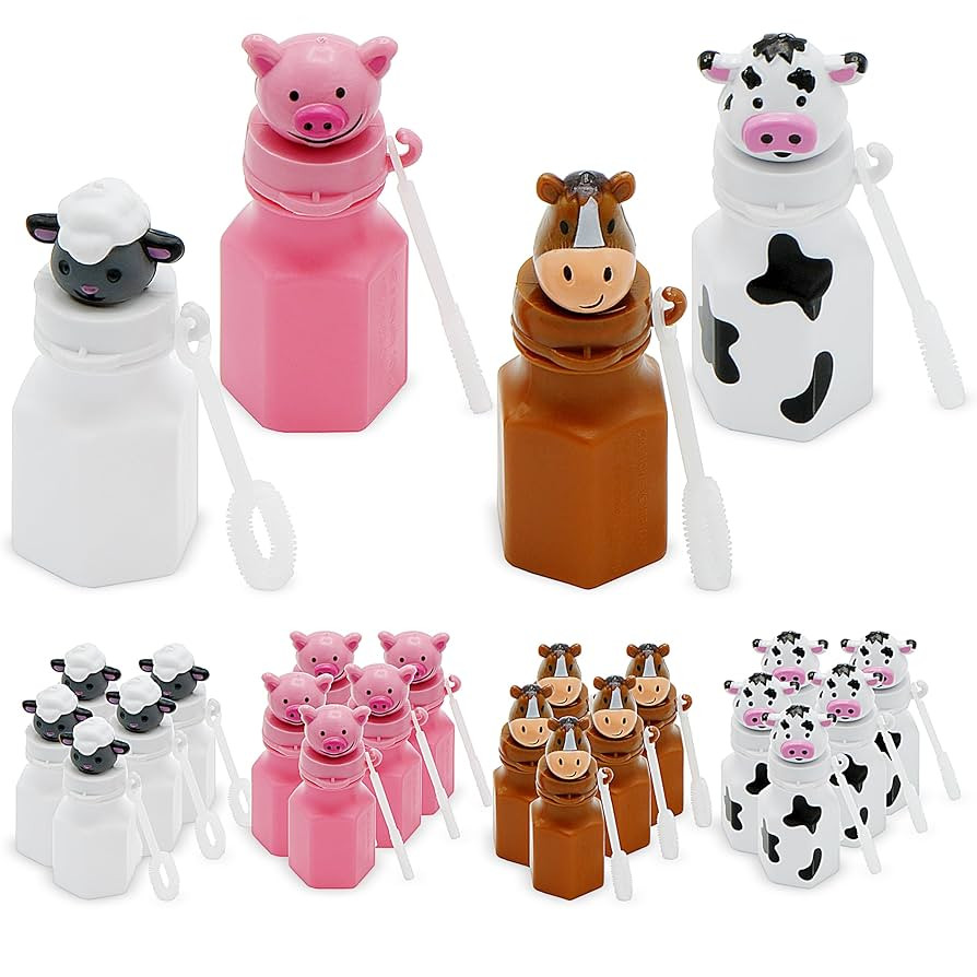 4E's Novelty - Barnyard Farm Animal Bubbles Party Favors with Wands Includes - Horse, Sheep, Pig ... | Amazon (US)