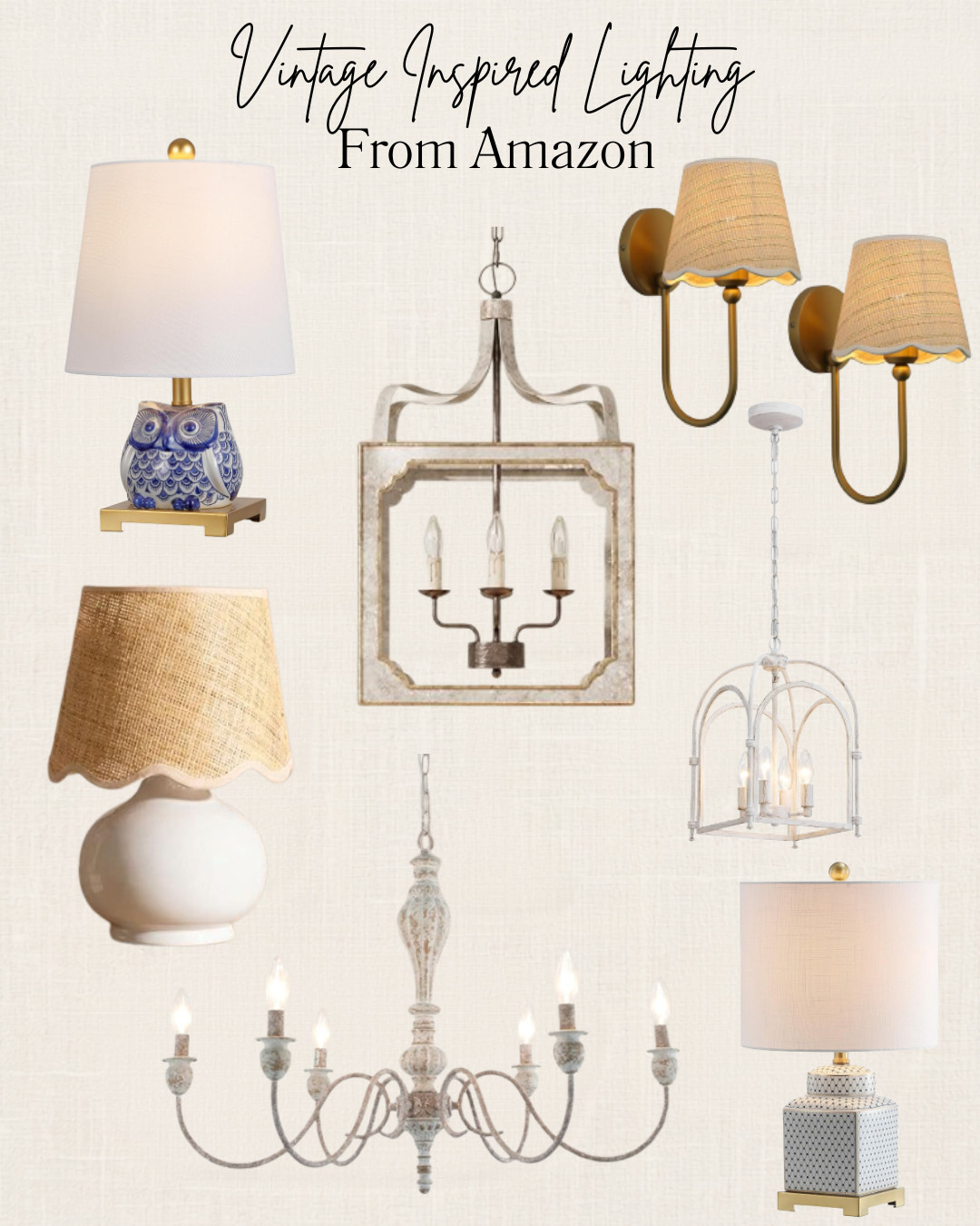Vintage-Inspired Lighting ✨

One of my favorite parts of designing a space is choosing the lighting—it truly sets the tone for everything else. As we begin our kitchen and scullery pantry remodel, I'm officially in the inspiration phase and gathering ideas for the perfect vintage-inspired fixtures.

I'm drawn to timeless pieces with character: aged brass finishes, classic lantern silhouettes, elegant sconces, and statement pendants that feel collected over time rather than straight out of a showroom. The goal is a warm, inviting space that blends European charm with everyday functionality.

These are some of the beautiful lighting finds currently on my radar as I start planning our new kitchen and scullery. Which style would you choose for a French country-inspired home?
#LTKHome #VintageInspired #FrenchCountryStyle #KitchenRemodel #SculleryPantry #EuropeanInspiredHome #LightingDesign #LTKFinds
 

 #LTKOver40 #LTKHome