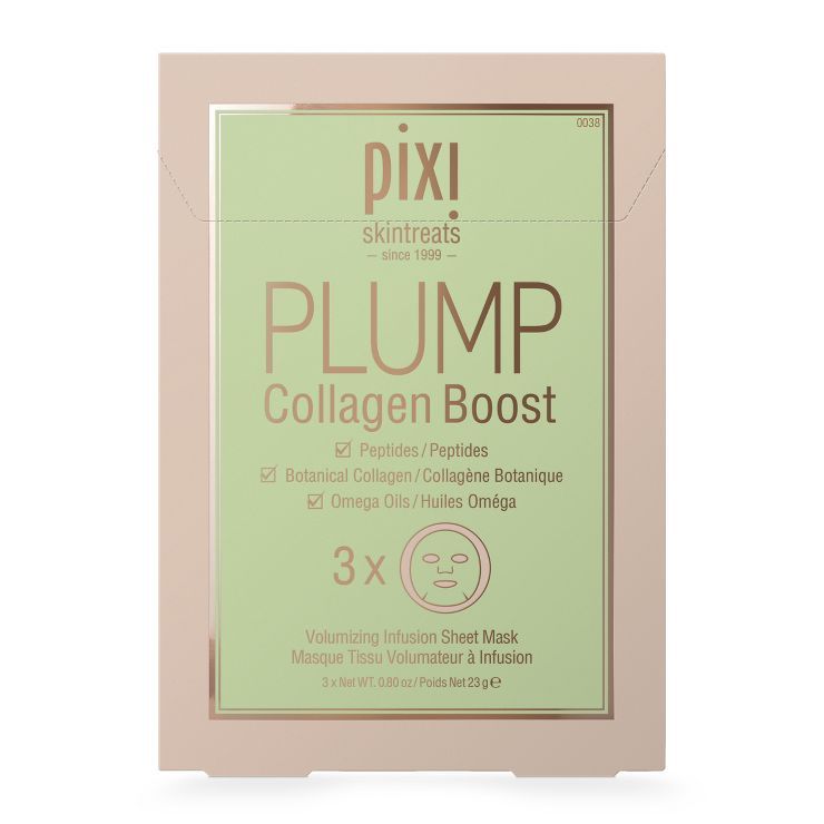 Pixi by Petra PLUMP Collagen Boost Volumizing Face Sheet Mask - 3ct - 0.8oz | Target