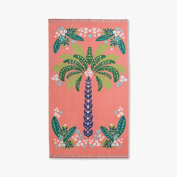 Better Homes & Gardens Oversized Printed Palm Tree 100% Cotton Velour Beach Towel, 38” x 72" | Walmart (US)