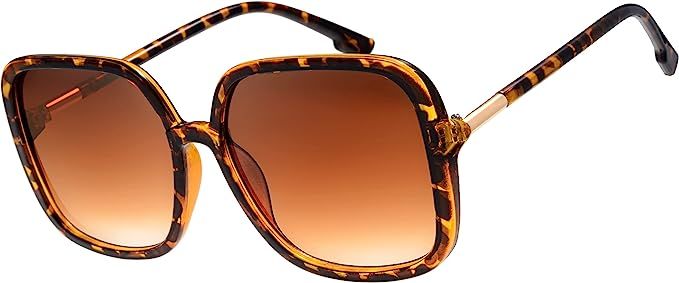 Women's Oversized Square Jackie O Cat Eye Hybrid Butterfly Fashion Sunglasses - Exquisite Packagi... | Amazon (US)