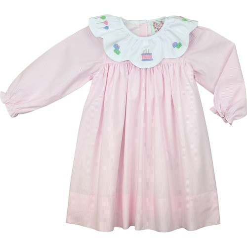 Pink Mini Stripe Birthday Dress | Cecil and Lou