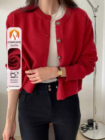 DAZY Button Front Cardigan,Long Sleeve Tops,Fall Clothes Jacket | SHEIN