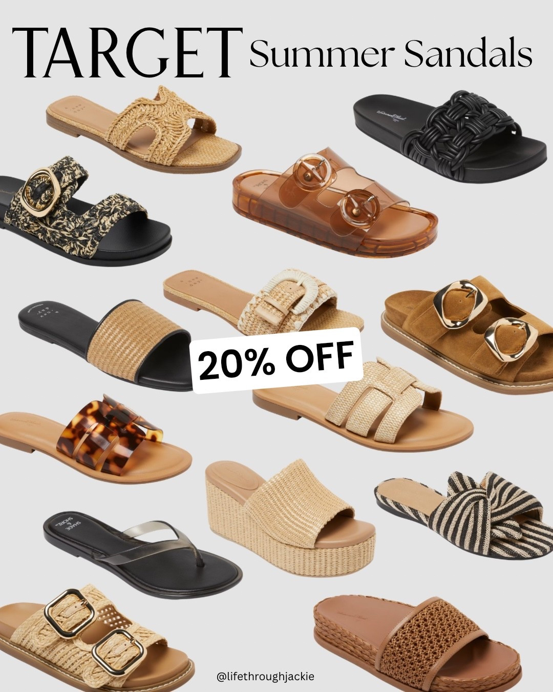 Summer Sandals 20% OFF @Target 
#targetfinds #sandals #beachsandals #raffiasandals #slides #doublestrapsandals #LTKOver50 #momover50

#LTKSaleAlert #LTKmomlife #LTKTravel