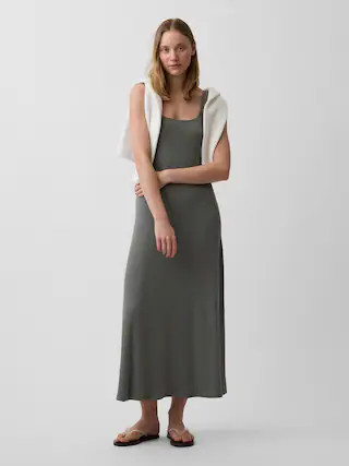 Modern Rib Square-Neck Maxi Dress | Gap (CA)