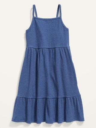Sleeveless Rib-Knit Fit &#x26; Flare Dress for Girls | Gap (US)