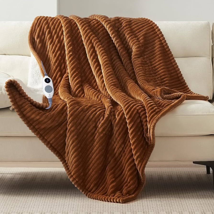 Westinghouse Heated Throw Blanket, Soft Flannel Sherpa Electric Throw with 6 Heating Levels & 2-1... | Amazon (US)