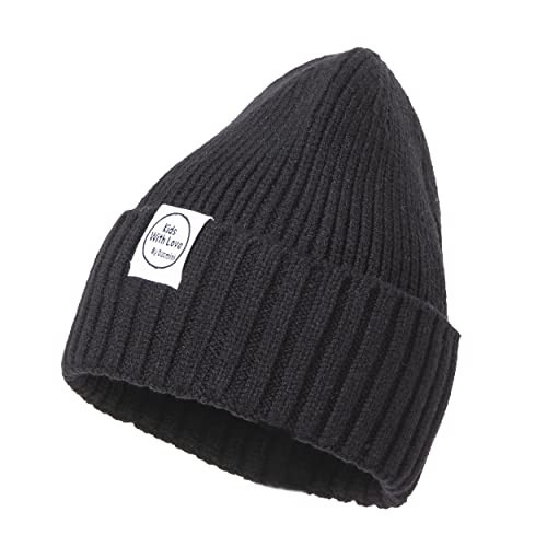 DASMINI Baby Beanie Toddler Winter Hat Infant Babies Newborn Kids Beanies Knit Hats Girl Boy (Black, 0-6mth) | Amazon (US)