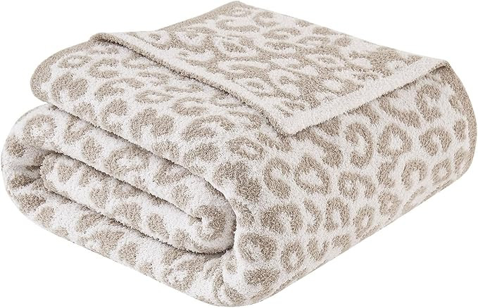 downluxe Leopard Blanket for Couch, 50x60 Inch Lightweight Comfy Knitted Blanket, Ultra Cozy Thro... | Amazon (US)
