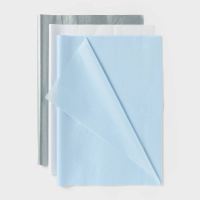20ct Pearlized Tissue Paper Silver/White/Light Blue - Spritz™ | Target
