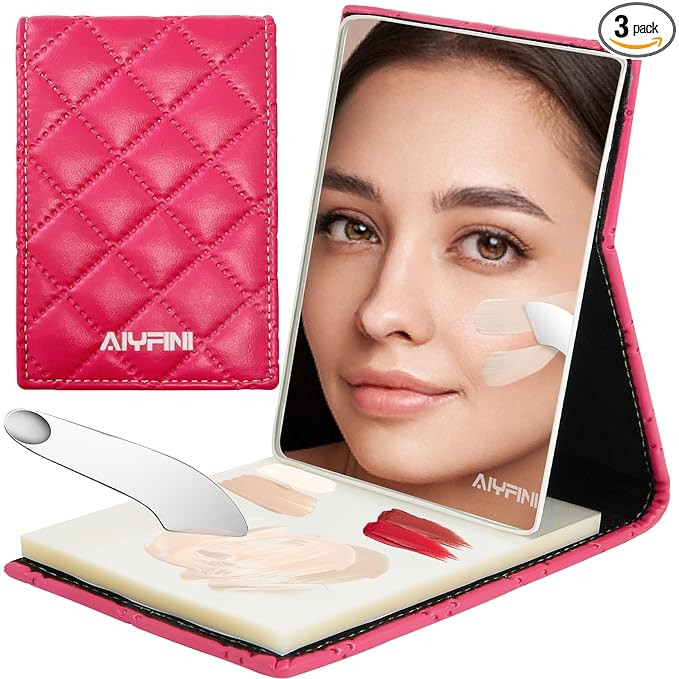 Alyfini Pocket Makeup Palette Mirror for Purse - 100 Disposable Sheets & Spatula, Small Travel To... | Amazon (US)