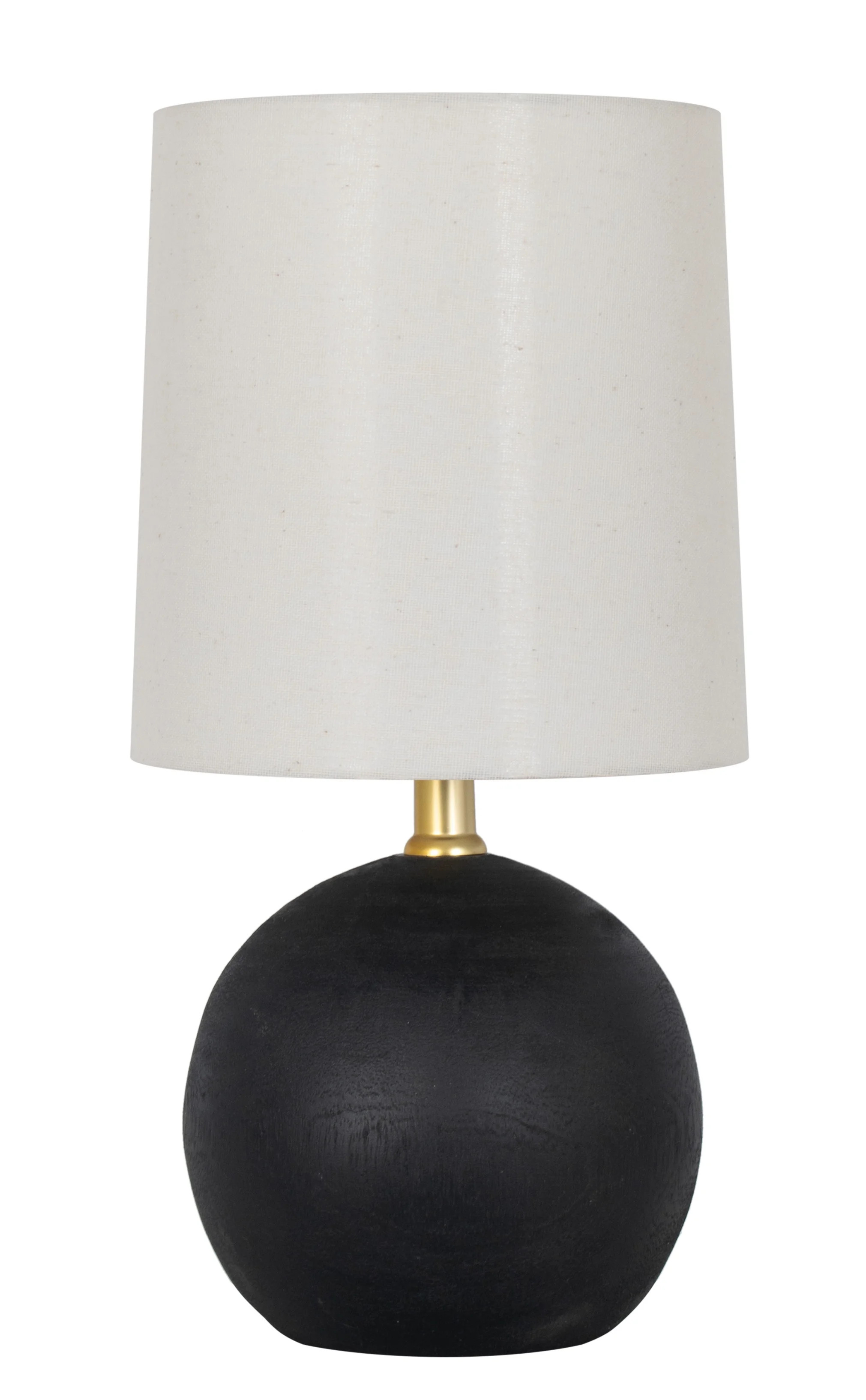 Mainstays 12.5” Mini Black Wood Ball Table Lamp with White Fabric Shade | Walmart (US)