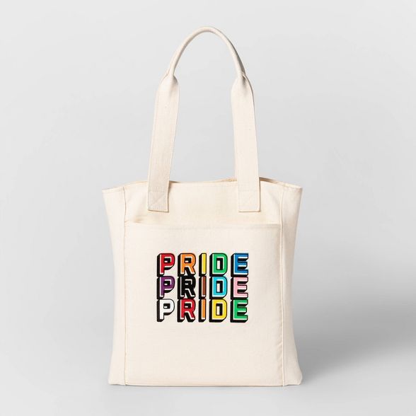 Pride Gender Inclusive Adult Canvas Tote Handbag - Cream | Target
