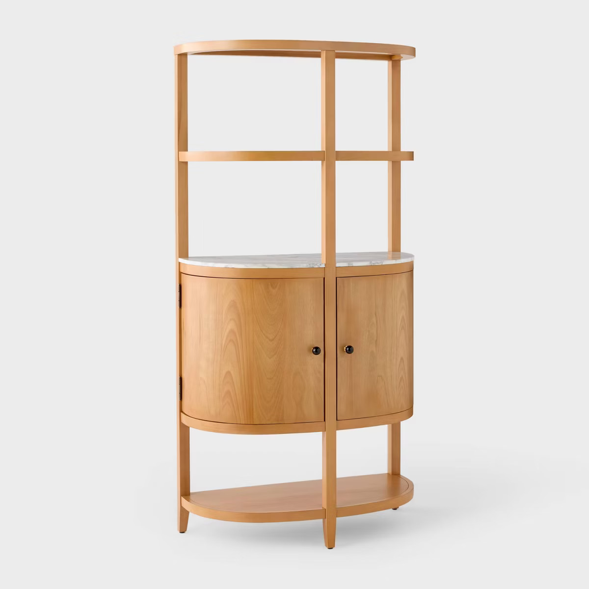 68" Tall Curved Storage Cabinet  with Shelves and Real Marble Stone - Threshold™ designed with ... | Target