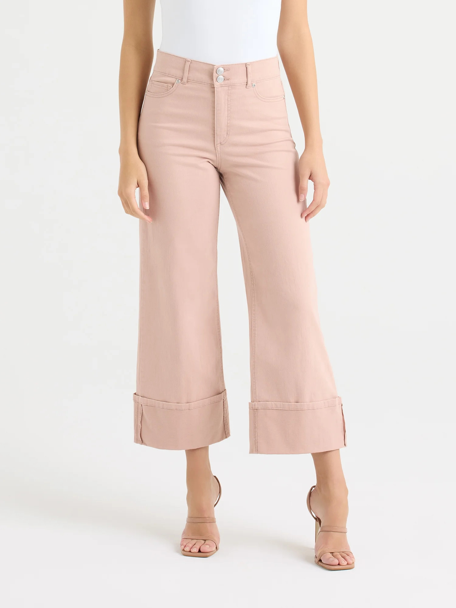 Sofia by Sofia Vergara Women's and Women's Plus Margot Wide Crop Super High Rise Jeans, 27" Insea... | Walmart (US)