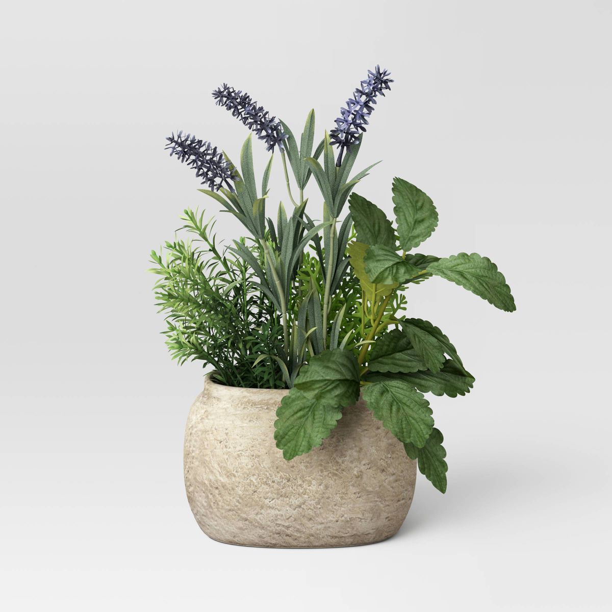 Artificial Herb Dish Garden in Pot Green/Purple - Threshold™ designed with Studio McGee | Target