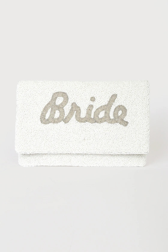 Bride To Bead White Beaded Clutch | Lulus (US)