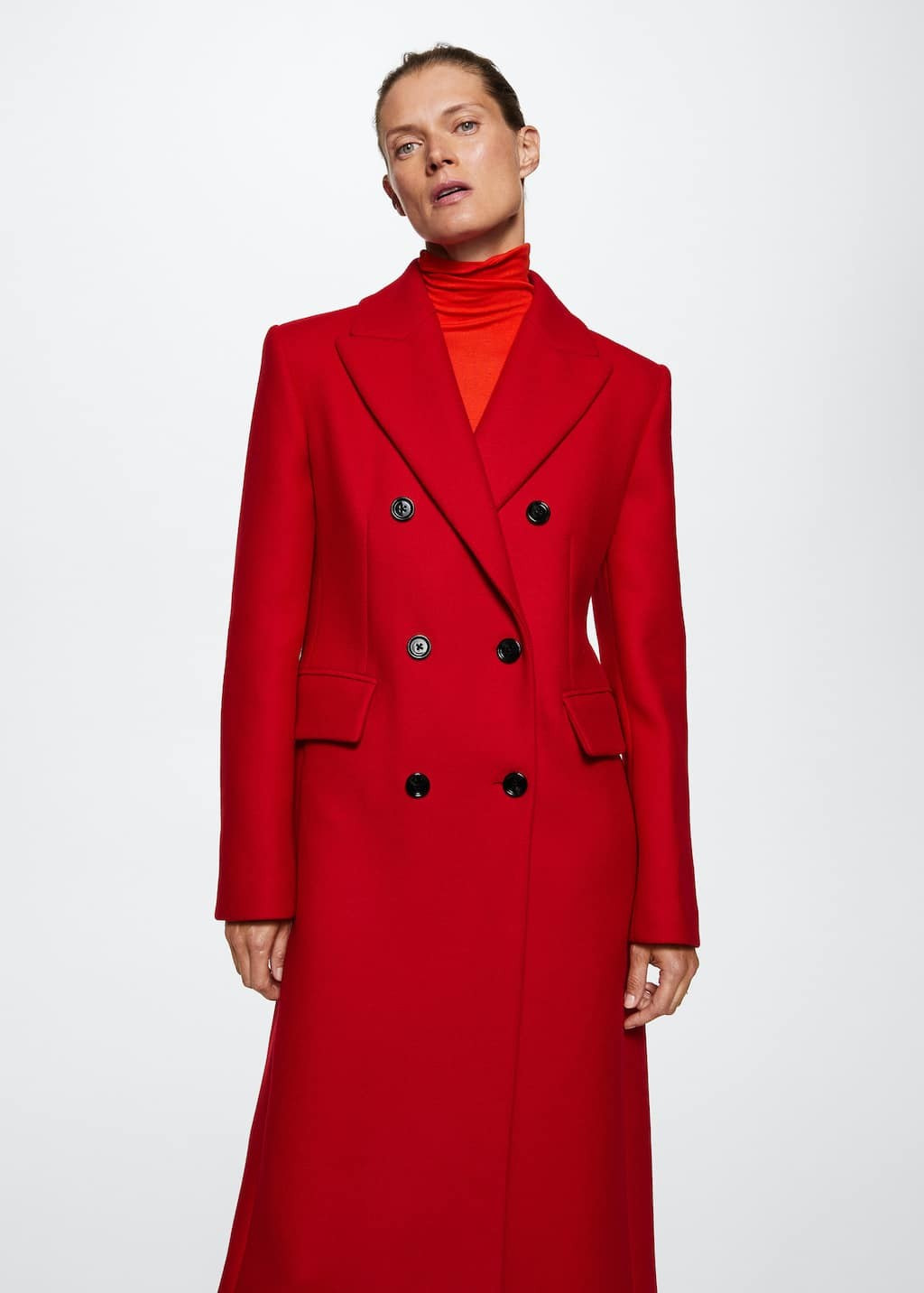 Wool double-breasted coat | MANGO (US)