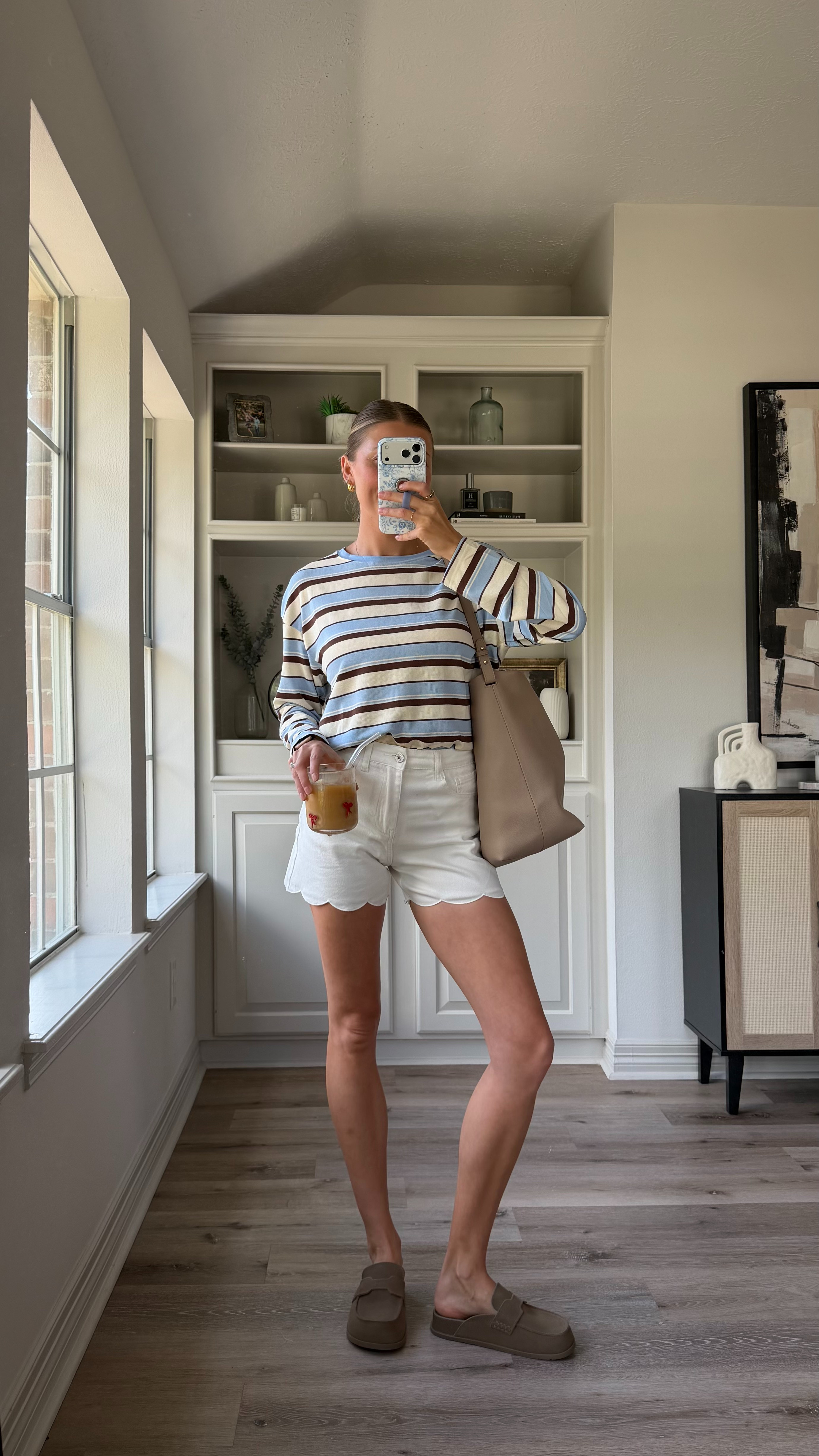 Love this comfy cute long sleeve for fall! S in top, 2 in shorts!  

 #LTKootd #LTKmomlife