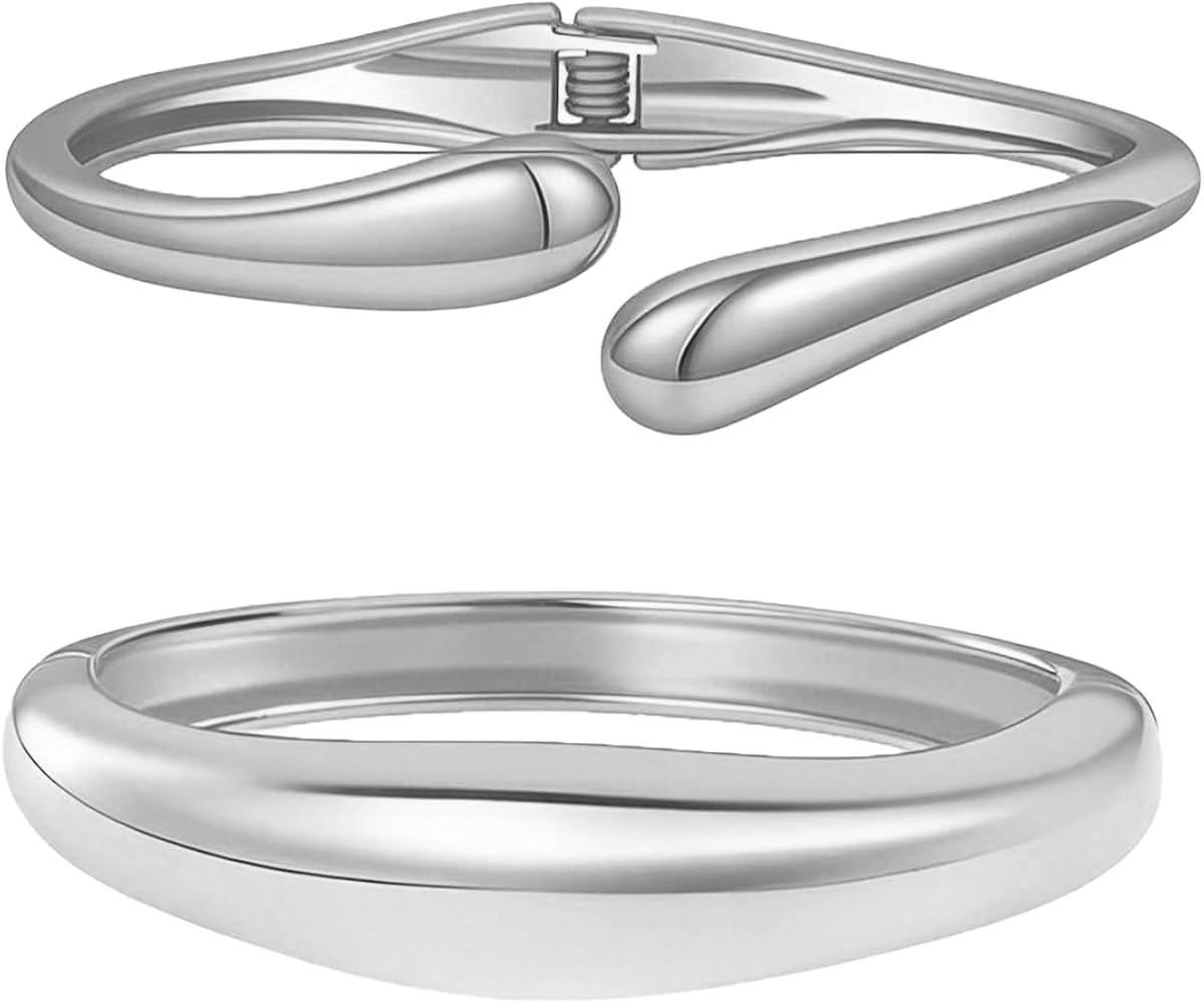 Amazon.com: Rainhonor Chunky Gold Bangles Bracelets for Women Gold Cuff Bracelet Set Waterproof N... | Amazon (US)