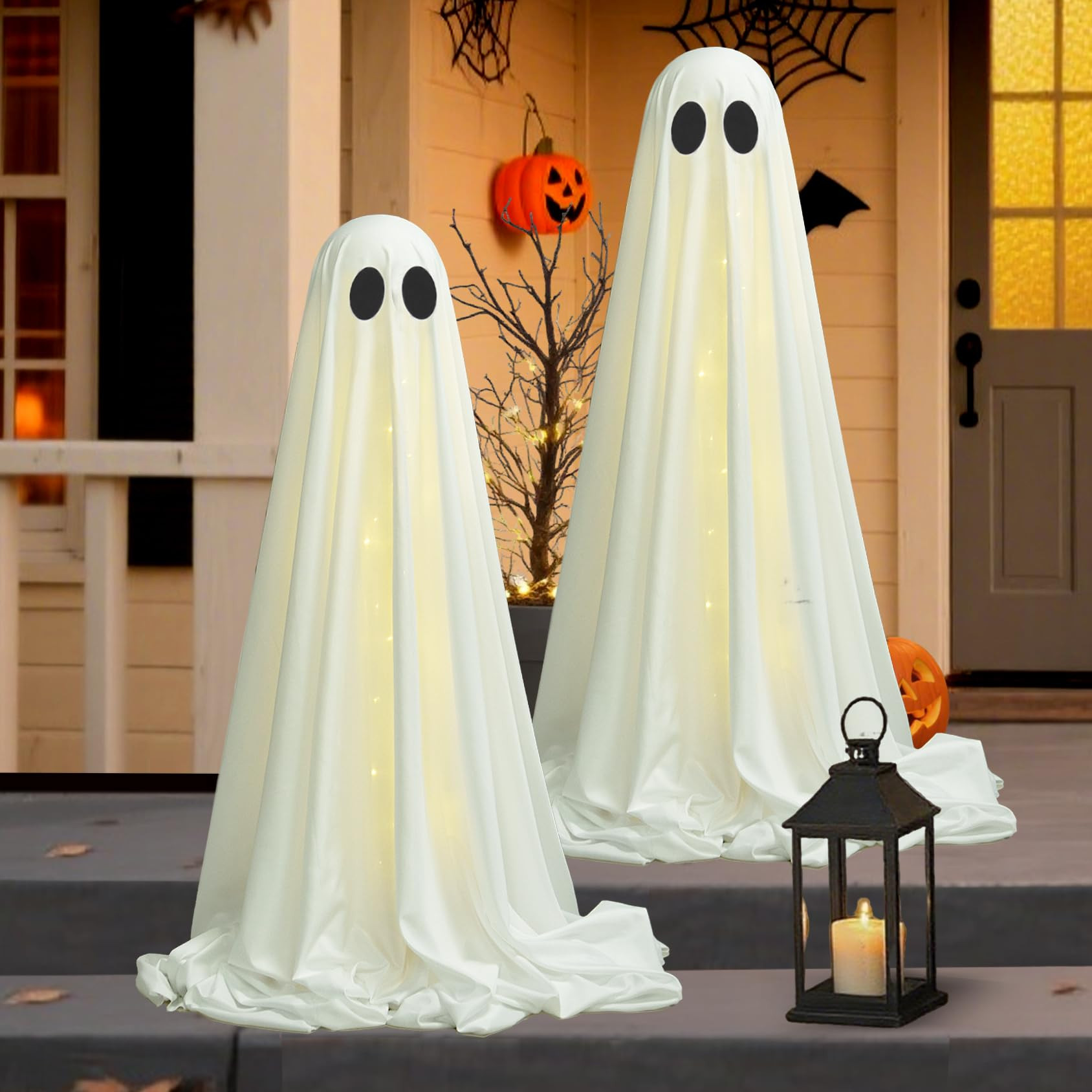 2Packs Halloween Decorations-Halloween Decorations Outdoor,Light Up Spooky Ghost Decoration Indoo... | Amazon (US)